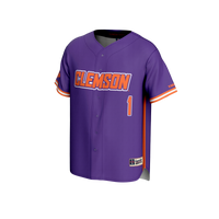 Clemson Tigers Baseball Jersey, Purple Fashion Lightweight Sportswear Jersey Shirt, Lightweight Breathable Athletic Jersey, Casual Gift for Men