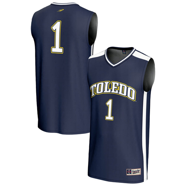 #1 Toledo Rockets Lightweight Collegiate Basketball Fashion Jersey - Navy