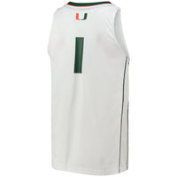 Miami Hurricanes Team Swingman Basketball Jersey, White Sportswear Jersey Shirt, Sleeveless Athletic Tank Jersey, Casual Gift for Men