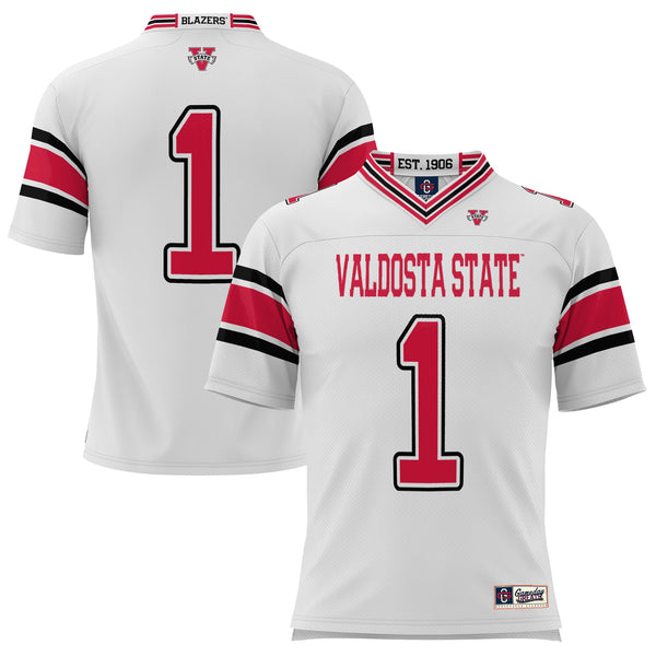 #1 Valdosta State Blazers Endzone Football Jersey - White