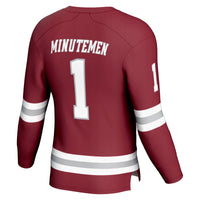 UMass Minutemen Hockey Jersey, Maroon Fashion Sportswear Jersey Shirt, Long Sleeve Hockey Sweater Jersey, Casual Gift for Men