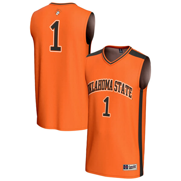 #1 Oklahoma State Cowboys Lightweight Collegiate Basketball Fashion Jersey - Orange