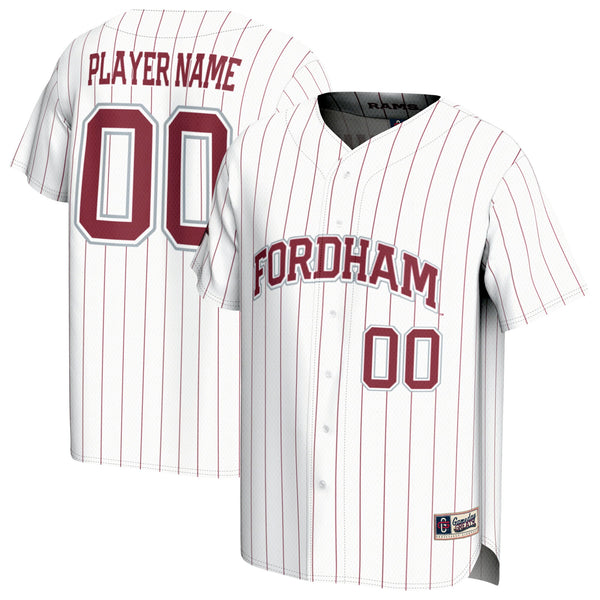 Fordham Rams Lightweight Collegiate Baseball NIL Pick-A-Player Fashion Jersey - White