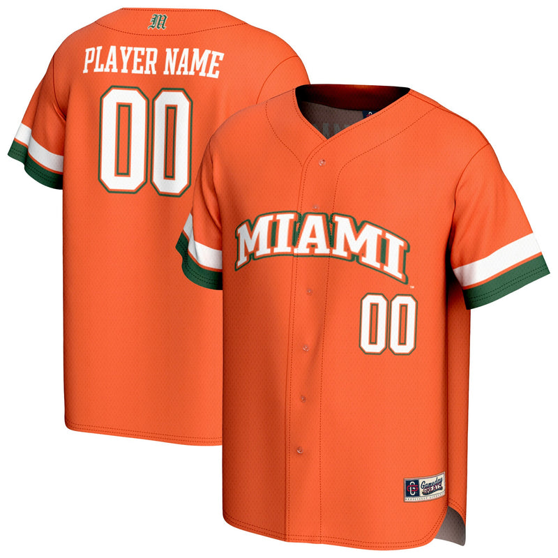 Miami Hurricanes Baseball Jersey, Orange Fashion Sportswear Jersey Shirt, Lightweight Breathable Athletic Jersey, Casual Gift for Men