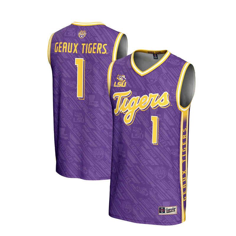 LSU Tigers Basketball Jersey, Purple Lightweight Sportswear Jersey Shirt, Sleeveless Athletic Tank Jersey, Casual Gift for Men, Style 201346800