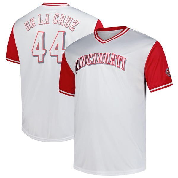 Cincinnati Reds Elly De La Cruz White Big & Tall Name & Number Jersey
