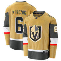 Kaedan Korczak Vegas Golden Knights Hockey Jersey, Gold Sportswear Jersey Shirt, Long Sleeve Hockey Sweater Jersey, Casual Gift for Men