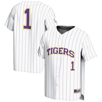 LSU Tigers Lightweight Baseball Jersey, White Sportswear Jersey Shirt, Lightweight Breathable Athletic Jersey, Casual Gift for Men