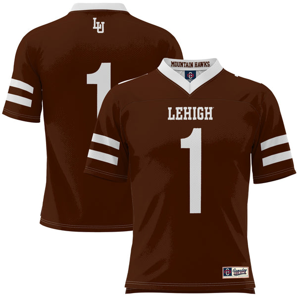 #1 Brown Lehigh Mountain Hawks Football Jersey