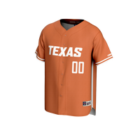 Texas Longhorns Baseball Jersey, Burnt Orange Lightweight Sportswear Jersey Shirt, Lightweight Breathable Athletic Jersey, Casual Gift for Men