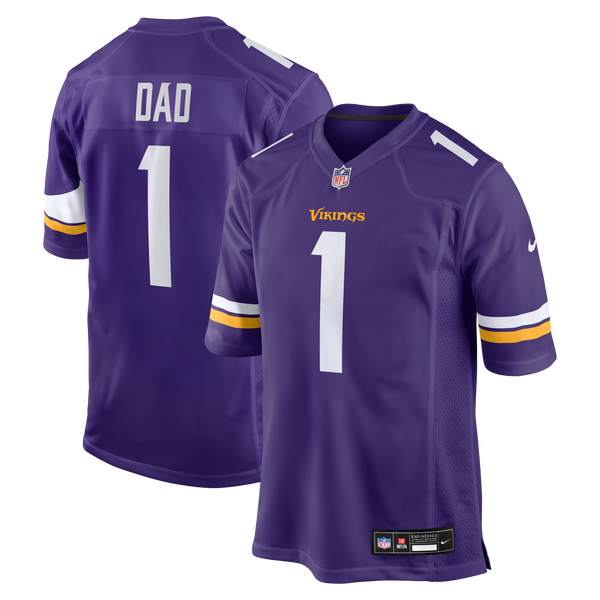 Minnesota Vikings Number 1 Dad Purple Game Jersey