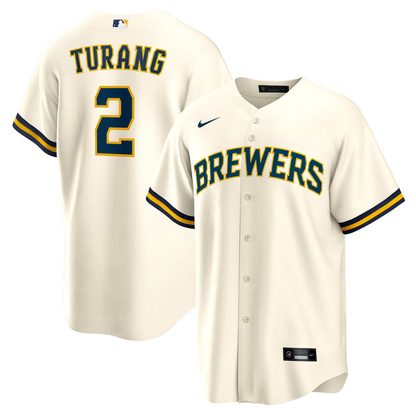 Milwaukee Brewers Brice Turang Cream Home Replica Jersey