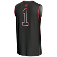 Washington State Cougars Basketball Jersey, Black Lightweight Sportswear Jersey Shirt, Sleeveless Athletic Tank Jersey, Casual Gift for Men