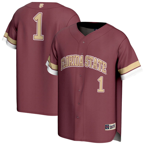 #1 Florida State Seminoles Lightweight Collegiate Baseball Fashion Jersey - Garnet