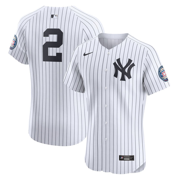New York Yankees Derek Jeter White Home 2020 Hall of Fame Induction Patch Elite Player Jersey