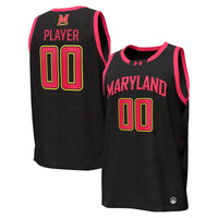 Maryland Terrapins Basketball Jersey, Black Sportswear Jersey Shirt, Sleeveless Athletic Tank Jersey, Casual Gift for Men, Style 200830996