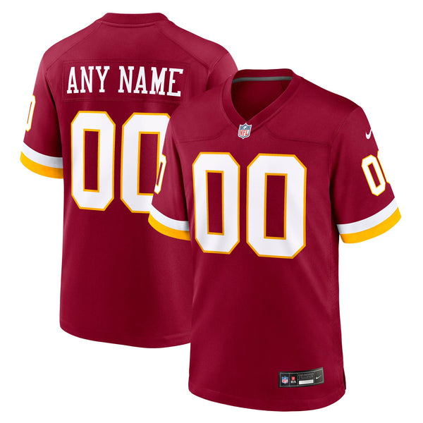 Washington Commanders Burgundy Custom Game Jersey