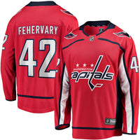 Martin Fehervary Washington Capitals Hockey Jersey, Red Sportswear Jersey Shirt, Long Sleeve Hockey Sweater Jersey, Casual Gift for Men