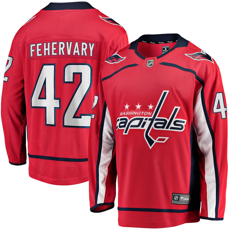 Martin Fehervary Washington Capitals Hockey Jersey, Red Sportswear Jersey Shirt, Long Sleeve Hockey Sweater Jersey, Casual Gift for Men
