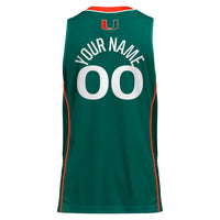 Miami Hurricanes Basketball Jersey, Green Alternate Sportswear Jersey Shirt, Sleeveless Athletic Tank Jersey, Casual Gift for Men