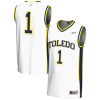 Toledo Rockets Basketball Jersey, White Lightweight Sportswear Jersey Shirt, Sleeveless Athletic Tank Jersey, Casual Gift for Men