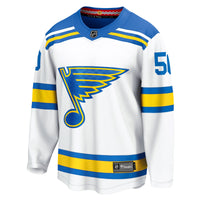 St. Louis Blues Hockey Jersey, White Breakaway Away Sportswear Jersey Shirt, Long Sleeve Hockey Sweater Jersey, Casual Gift for Men