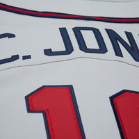 Chipper Jones Atlanta Braves Baseball Jersey, Gray Sportswear Jersey Shirt, Lightweight Breathable Athletic Jersey, Casual Gift for Men