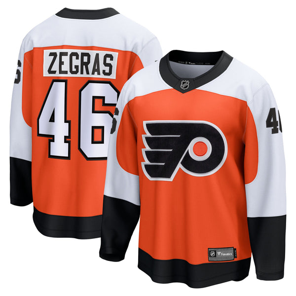 Philadelphia Flyers Trevor Zegras Orange Home Breakaway Jersey