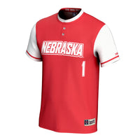 Nebraska Huskers Softball Jersey, Scarlet Fashion Sportswear Jersey Shirt, Lightweight Breathable Athletic Jersey, Casual Gift for Men