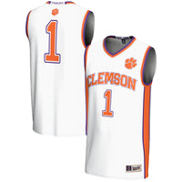 Clemson Tigers Lightweight Basketball Jersey, White Sportswear Jersey Shirt, Sleeveless Athletic Tank Jersey, Casual Gift for Men