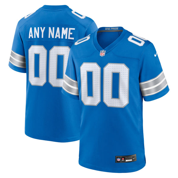 Detroit Lions Blue Custom Game Jersey