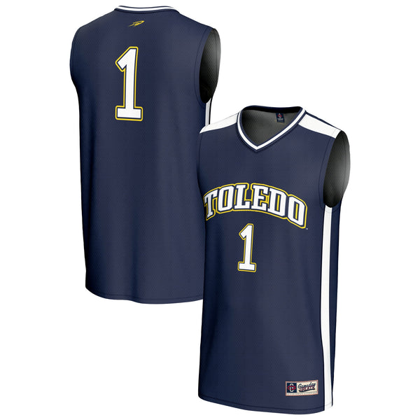 #1 Toledo Rockets Lightweight Collegiate Basketball Fashion Jersey - Navy
