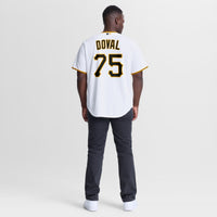 Camilo Doval Pittsburgh Pirates Baseball Jersey, White Sportswear Jersey Shirt, Lightweight Breathable Athletic Jersey, Casual Gift for Men