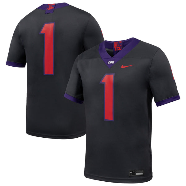 #1 TCU Horned Frogs Alternate Game Football Jersey - Anthracite