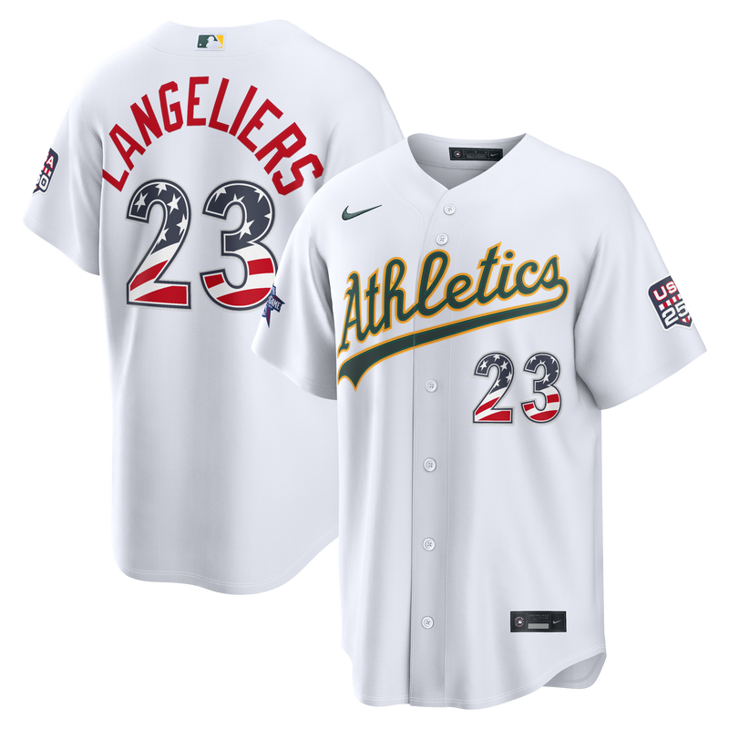 Shea Langeliers Athletics Baseball Jersey, White Sportswear Jersey Shirt, Lightweight Breathable Athletic Jersey, Casual Gift for Men