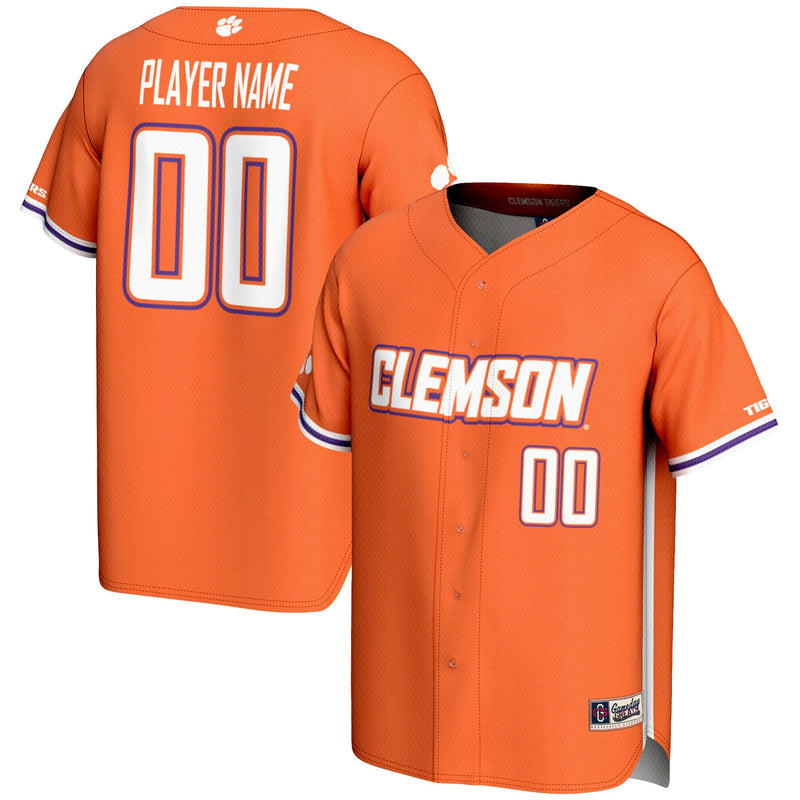 Clemson Tigers Baseball Jersey, Orange Lightweight Sportswear Jersey Shirt, Lightweight Breathable Athletic Jersey, Casual Gift for Men