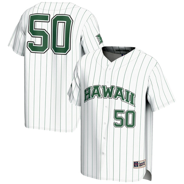 #1 White Hawaii Rainbow Warriors Lightweight Baseball Jersey