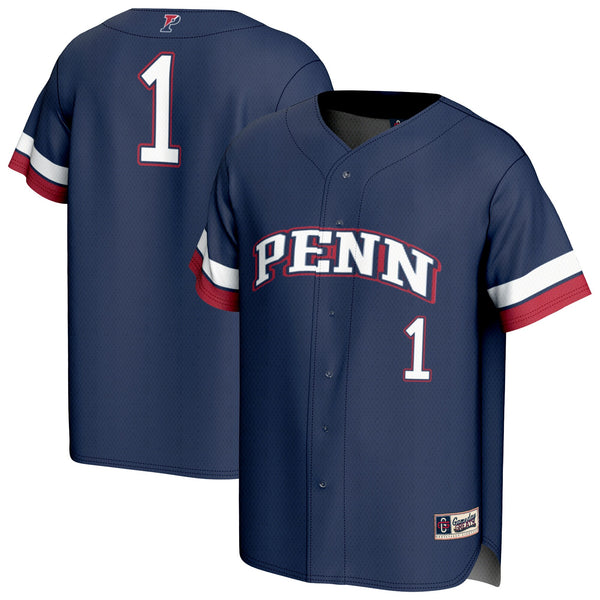 Pennsylvania Quakers Pick-A-Player Baseball Fashion Jersey - Navy