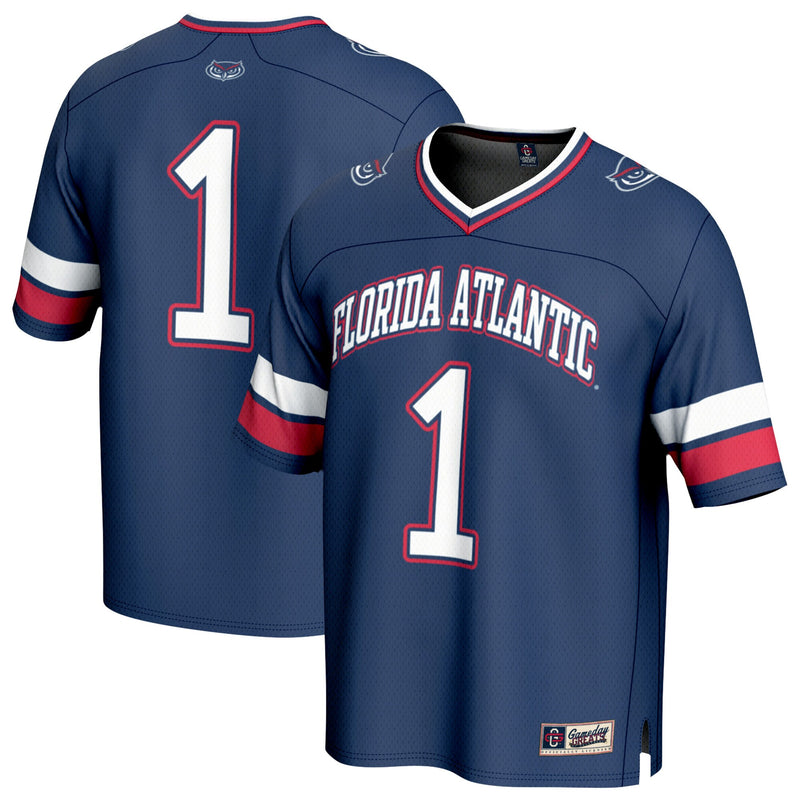 Florida Atlantic Owls Football Jersey, Navy Lightweight Sportswear Jersey Shirt, Lightweight Breathable Athletic Jersey, Casual Gift for Men