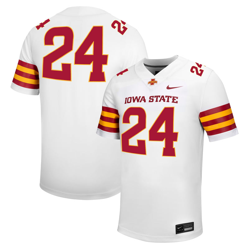 Iowa State Cyclones Football Jersey, White Sportswear Jersey Shirt, Lightweight Breathable Athletic Jersey, Casual Gift for Men, Style 201905493
