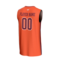 Virginia Tech Hokies Basketball Jersey, Orange Fashion Lightweight Sportswear Jersey Shirt, Sleeveless Athletic Tank Jersey, Casual Gift for Men
