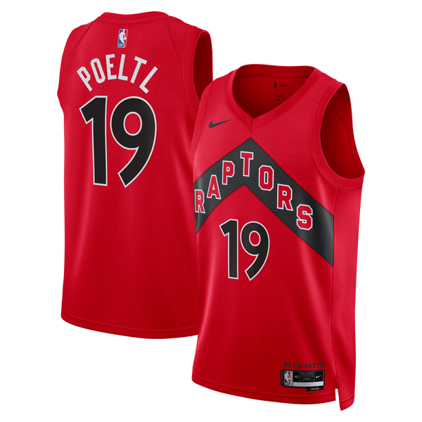 Toronto Raptors Icon Edition Swingman Jersey - Red - Jakob Poeltl