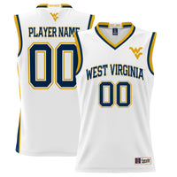 West Virginia Mountaineers Basketball Jersey, White Lightweight Sportswear Jersey Shirt, Sleeveless Athletic Tank Jersey, Casual Gift for Men