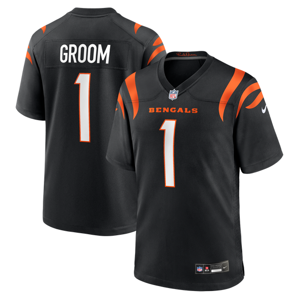 Cincinnati Bengals Number 1 Groom Black Game Jersey
