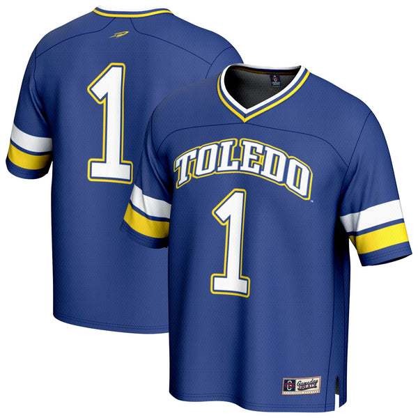 #1 Toledo Rockets Lightweight Collegiate Football Fashion Jersey - Navy