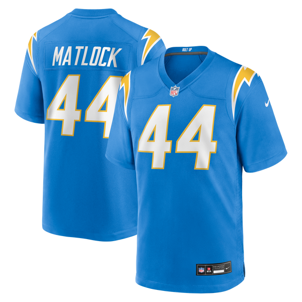 Los Angeles Chargers Scott Matlock Powder Blue Team Game Jersey