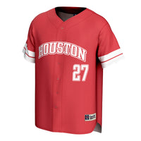 Houston Cougars Baseball Jersey, Red Sportswear Jersey Shirt, Lightweight Breathable Athletic Jersey, Casual Gift for Men, Style 204077632