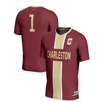 Charleston Cougars Soccer Jersey, Maroon Lightweight Sportswear Jersey Shirt, Lightweight Breathable Athletic Jersey, Casual Gift for Men