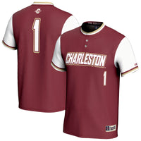 Charleston Cougars Softball Jersey, Maroon Fashion Sportswear Jersey Shirt, Lightweight Breathable Athletic Jersey, Casual Gift for Men