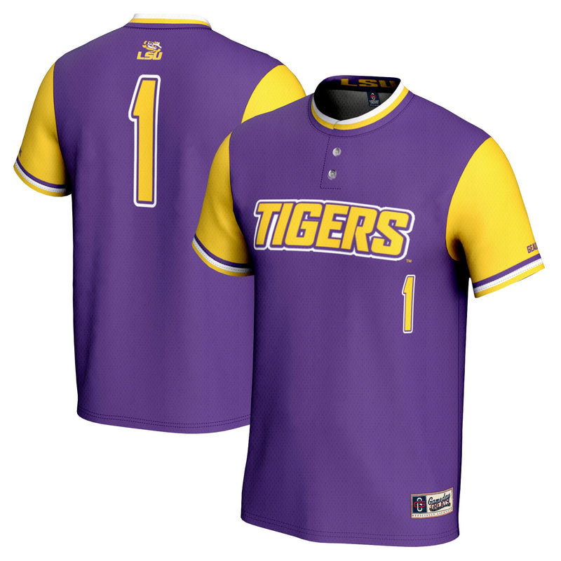 LSU Tigers Softball Jersey, Purple Sportswear Jersey Shirt, Lightweight Breathable Athletic Jersey, Casual Gift for Men, Style 201462626